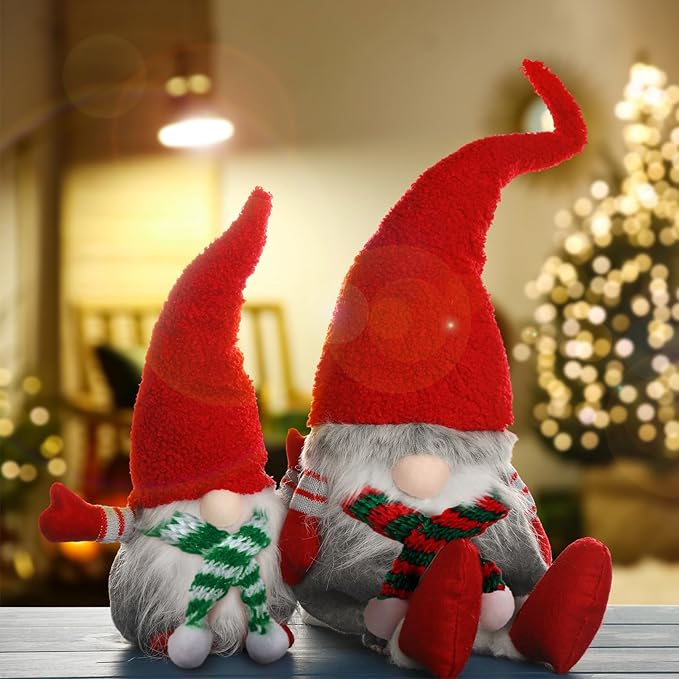 Bencailor 36 Pieces Mini Christmas Scarves for Craft Tiny Snowman Scarves 7.9 x 0.6 Inch Xmas Pet Knitted Scarf Doll Snowman Wine Bottle Scarf Accessory Holiday Christmas Decor for DIY (Classic Color)