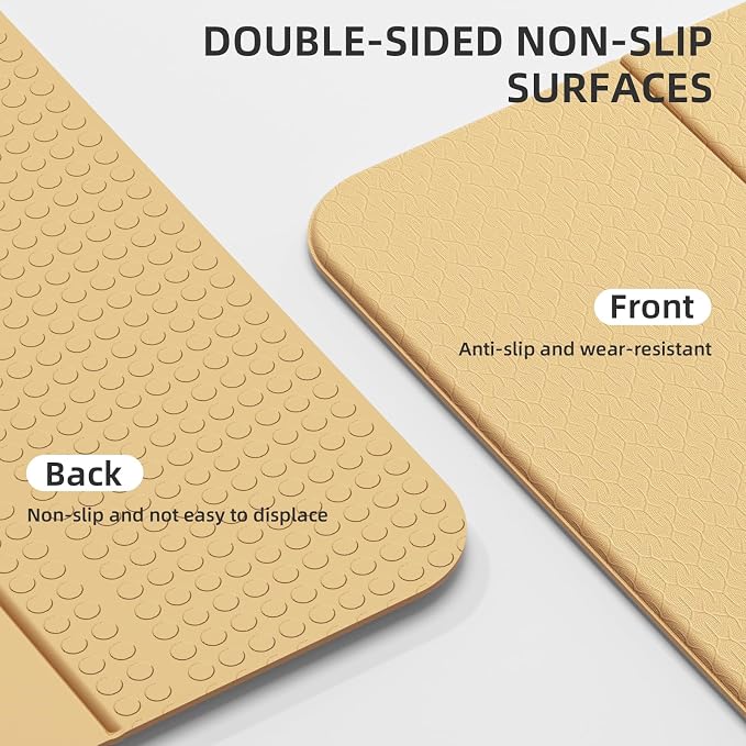 Folding Yoga Mat Extra Thick 0.4 Inch, Foldable Yoga Mat 75 x 26 Inches, TPE Exercise Mat, 7-Panel Non Slip Cushioned Fitness Mat for Yoga, Pilates, Stretching, Home Workout