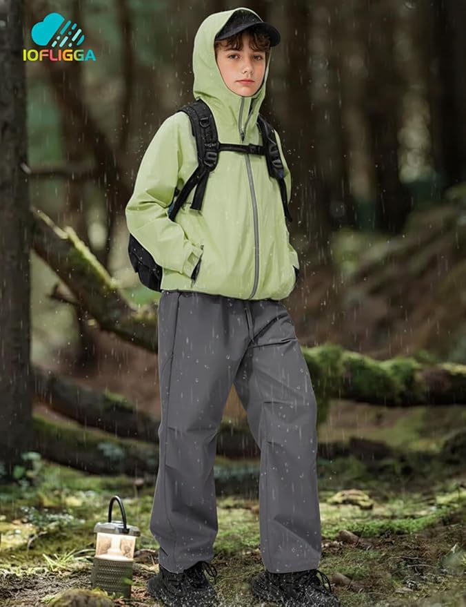 Kids Cargo Pants Waterproof Boys Hiking Outdoor Camping Pants Quick Dry UPF 50+ Toddler Youth Uniform Pants