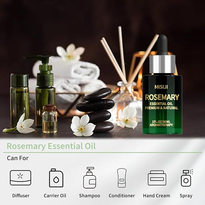Hand Picking Rosemary Essential Oils-Essential Oils for Diffuser for Home,Diffuser Oils Scents for Aromatherapy,Laundry,Candle&Soap Making,Humidifiers 1 FL.OZ