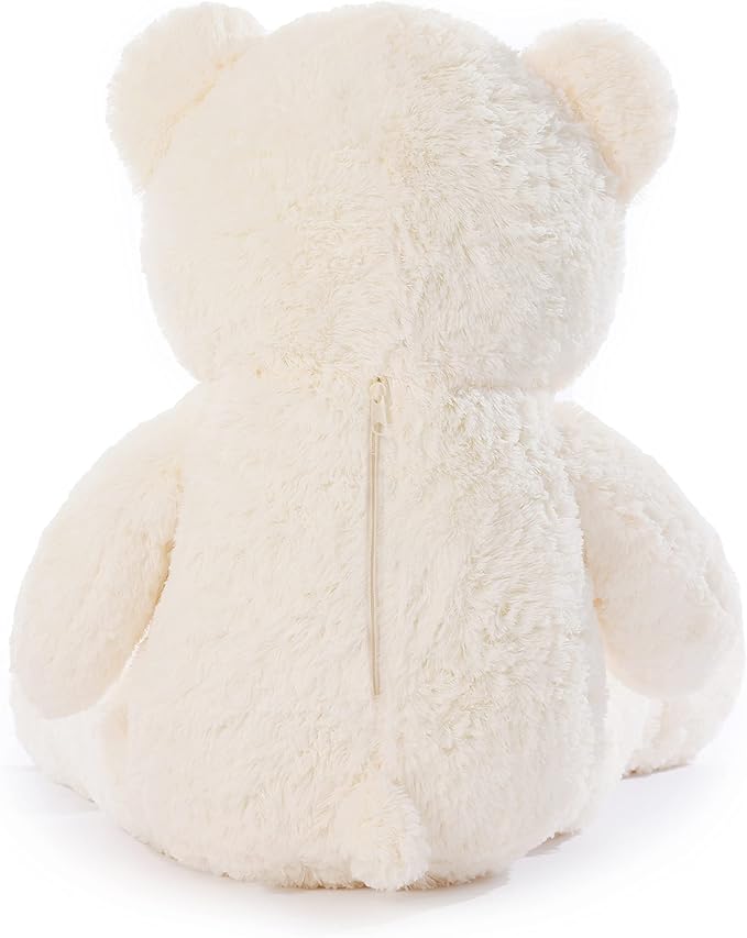 Poutmac 55 inch Giant Teddy Bear Stuffed Animal White Big Plush Teddy Bear Valentine's Gift for Girlfriend Soft Stuffed Bear Animals for Christmas,Birthday,Mother's Day