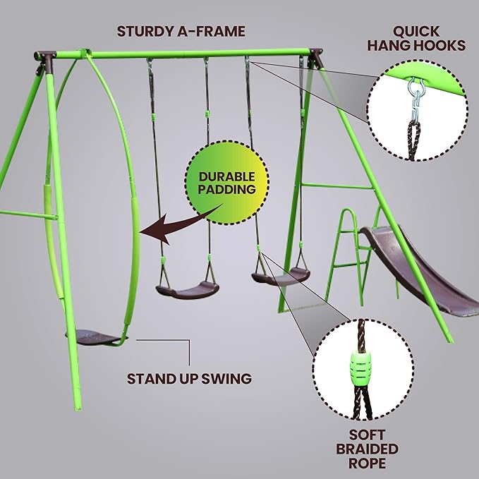 Swurfer PAW Patrol Swing Sets for Backyard, Swingset Outdoor for Kids