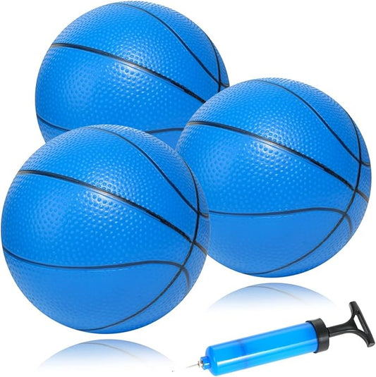 Mini Basketballs 3 Pack - 7inch Small Basketball Size 3 Set with Pump Needle - Ideal for Mini Hoop, Outdoor & Indoor Play - Kids Basketball Party Favors