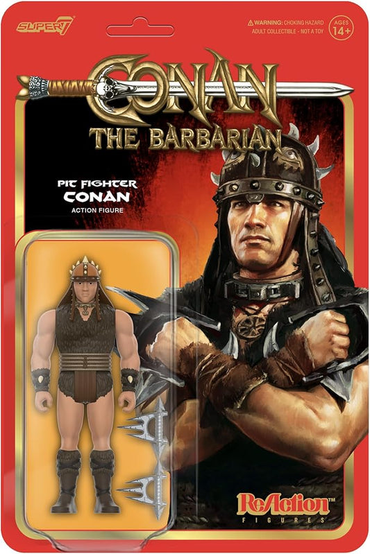 Super7 Conan The Barbarian Pit Fighter Conan - 3.75" Conan Action Figure with Accessories Classic Movie Collectibles and Retro Toys