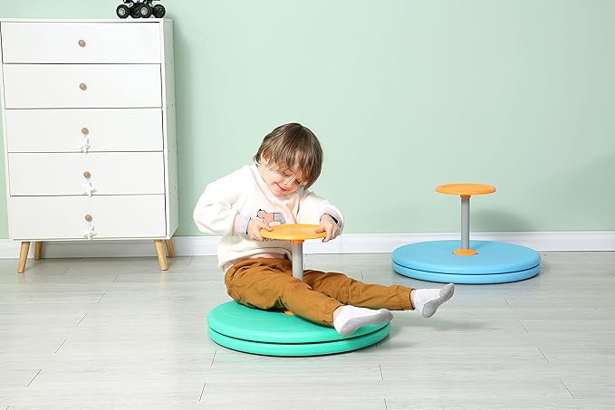 Spinner-X Seated Spinner Sensory Toy, Sit Spinner Toy Bigger Size and Durable Material for Kids- Ages 3 and up (Green) by BARNEY KAITE BS…