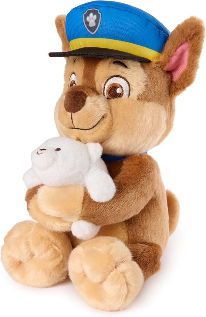 Paw Patrol GUND Chase with Snuffles Teddy Bear, Official Chase Plush Toy, Dog Stuffed Animal for Ages 1 and Up, 9.5”