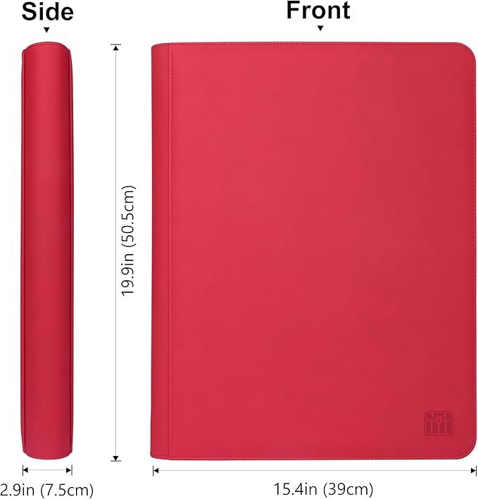 16 Pocket Top loader Binder, Holds 640 Top Loaders, Top loader Binder with Sleeves for 3'' x 4'' Top loaders - Red