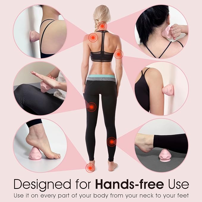 Solacium Mountable Massage Therapy Tool - Multi-Surface Suction Cup Wall Massage Tool for Sore Muscles, Myofascial Release, Stress Relief, Trigger Point and Deep Tissue Massage (Pink)