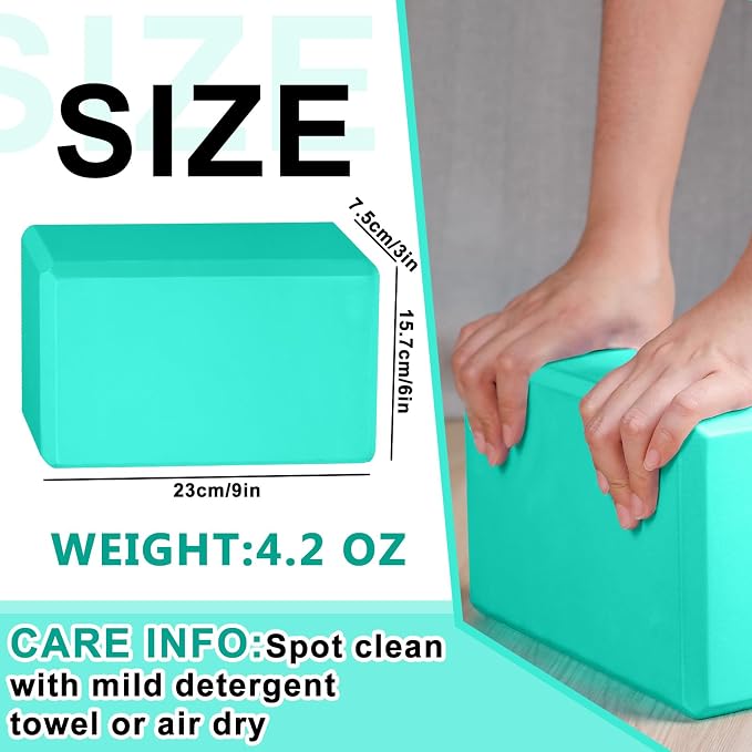 Honoson 20 Pcs Yoga Blocks Bulk 9''x6''x3'' High Density EVA Foam Blocks for Exercise Pilates Meditation, Lightweight Non-slip Surface, Improve Strength Balance Flexibility
