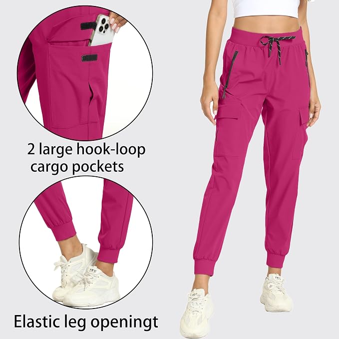 Women's Joggers Cargo Pants Lightweight Quick Dry Hiking Running Pants for Athletic Casual & Outdoor