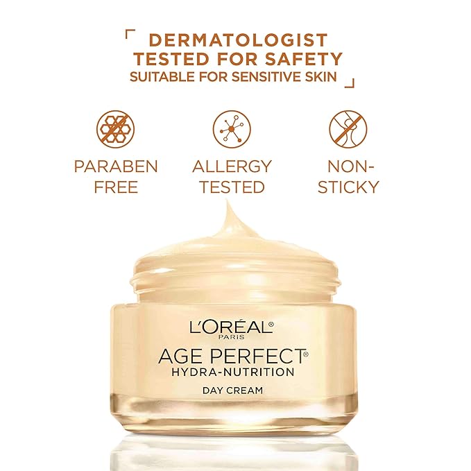 L'Oreal Paris Skincare Age Perfect Hydra-Nutrition Anti-Aging Day Cream with Manuka Honey Extract, 1.7 Ounce