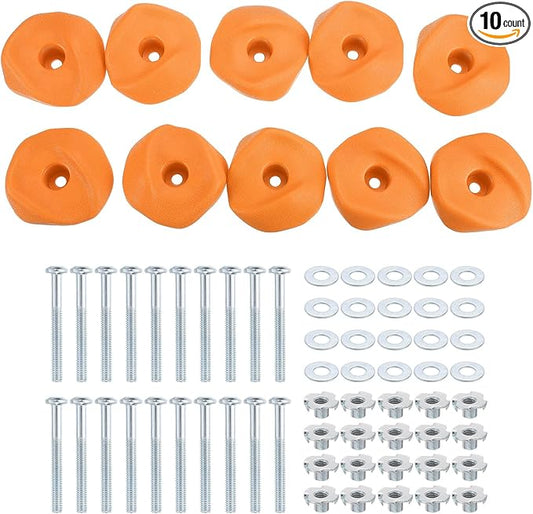 PATIKIL Rock Climbing Holds, Climbing Rock Wall Grips Play Set Climber Attachments with Single Holes for Playground