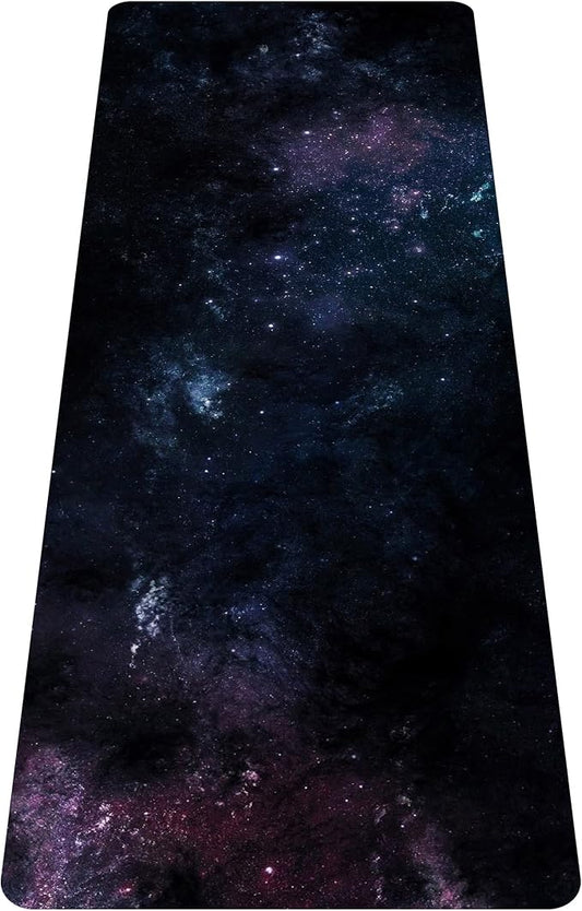 nuveti Printed Travel Yoga Mat-1/16 Inch Thick Non Slip Fitness Workout Mat with Carrying Bag, Foldable Lightweight Suede & Natural Rubber Yoga Mat for Yoga Pilates and Fitness 72" L x 24" W x 1.5mm