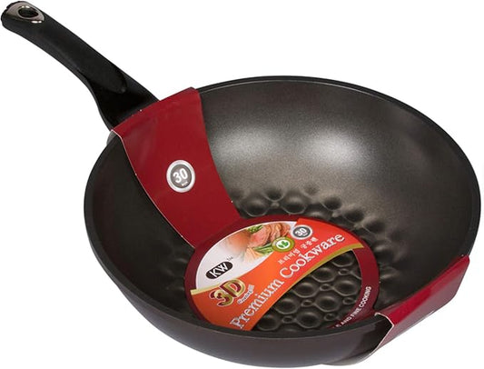 3D Marble Non-Stick, Non-Scratch Coating Wok Pan. (Made in Korea). (30cm)