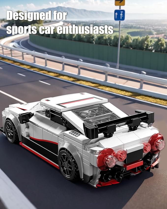TYCOLE Super Sports Car Building Block Set with Display Case, Speed Race Cars Building Toys, Collectible Model Cars Kits Gift for Boys Girls Adults Technic Car Lovers Kids 6+ (317PCS)