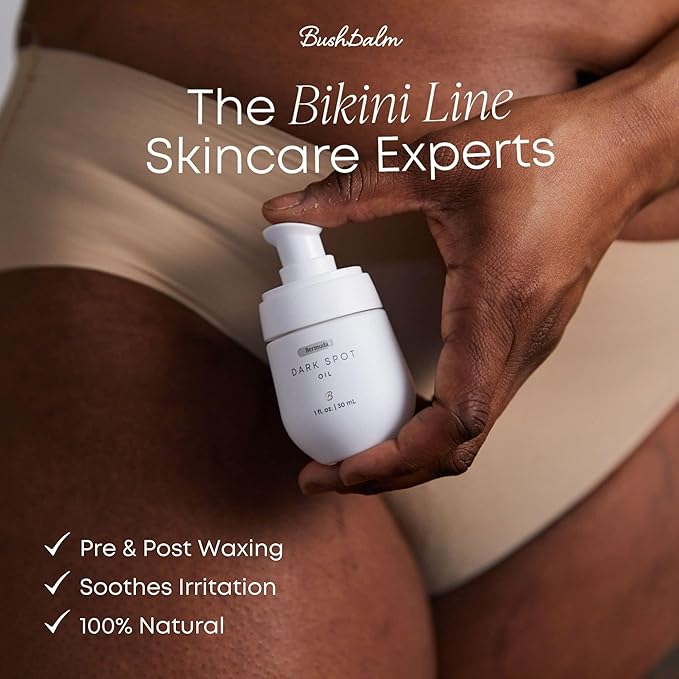 Bushbalm Dark Spot Oil - Helps Brighten and Reduce Hyperpigmentation, Razor Burn & Underarm Bumps - Soothe Skin from Post Shave Itchiness, Irritation & Redness, 30 ml - Bermuda Oil