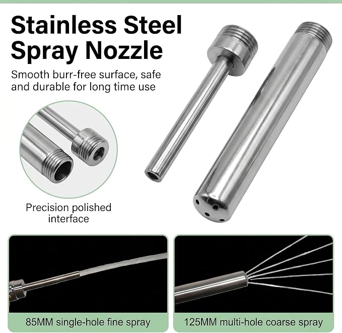 Shower Enema Kit for Personal Hygiene, 6FT Stainless Steel Douche Hose with 2 Smooth Nozzles, T-Valve Diverter, Adhesive Shower Holder, Easy Install for Men and Women