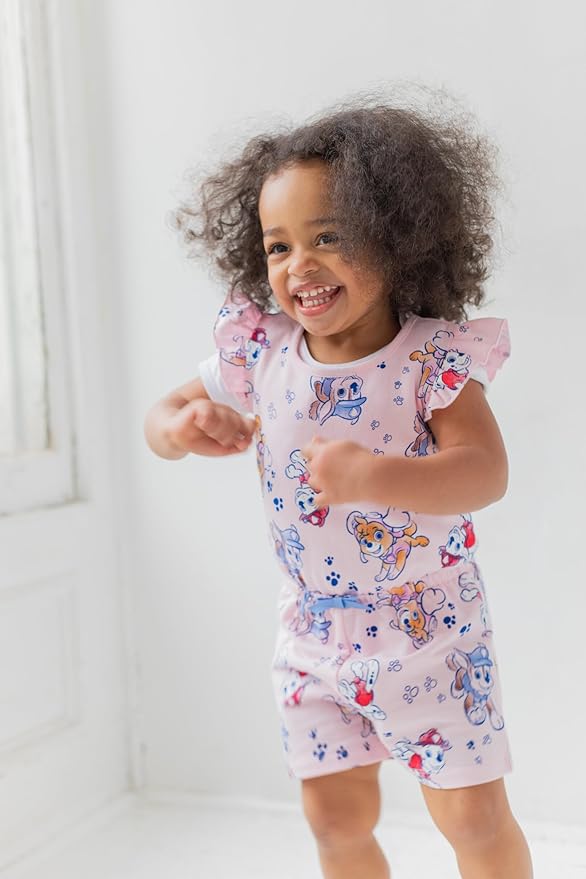 Paw Patrol Marshall Chase Skye Girls Sleeveless Romper Toddler to Big Kid