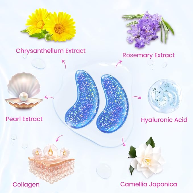 Onespring Eye Masks (36 Pairs) - Under Eye Patches for Relieves Dark Circles, Fine Lines and Puffiness, Revitalizing Eye Gel Pads - Ideal for Daily Skin Care & Gift Choice