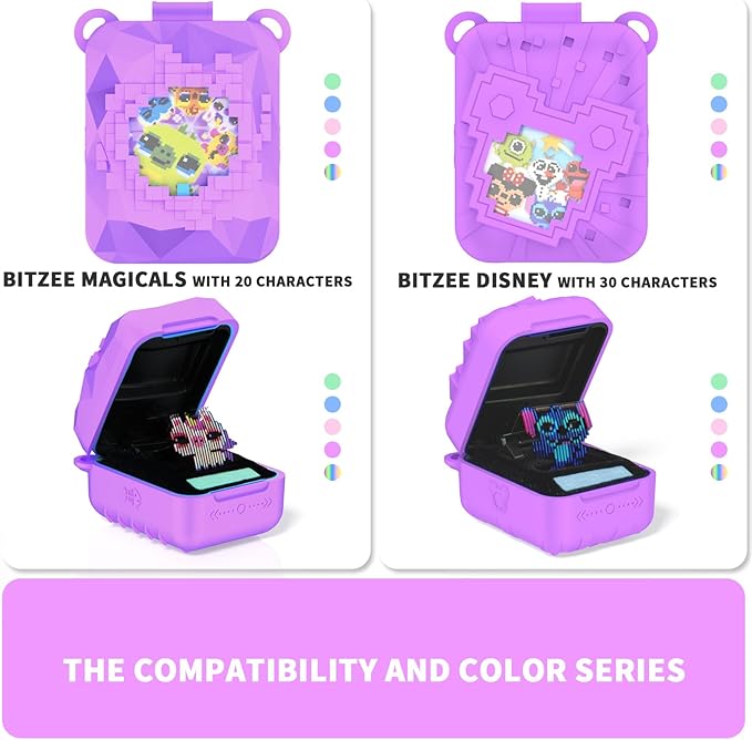 Soft Silicone Case for Bitzee Magicals Interactive Toy Digital Pet, Shockproof and Protective Carrying Case for Bitzee Magicals Virtual Electronic Pets with Lanyard (Light Purple)