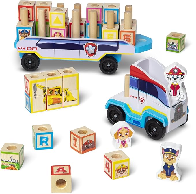 Melissa & Doug PAW Patrol Wooden ABC Block Truck (33 Pieces)