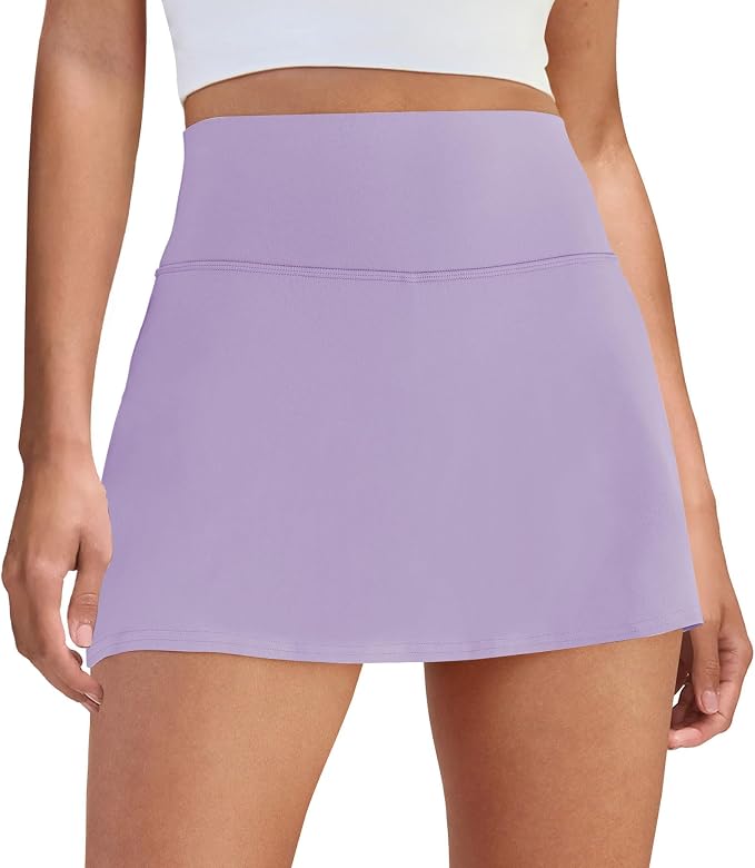 Womens Skort Tennis Skirt with Pocket Shorts | Mini Golf Skirts, High Waisted, Built-in Shorts, Soft Comfortable Fabric, for Summer Casual, Athletic Workout, Pickleball