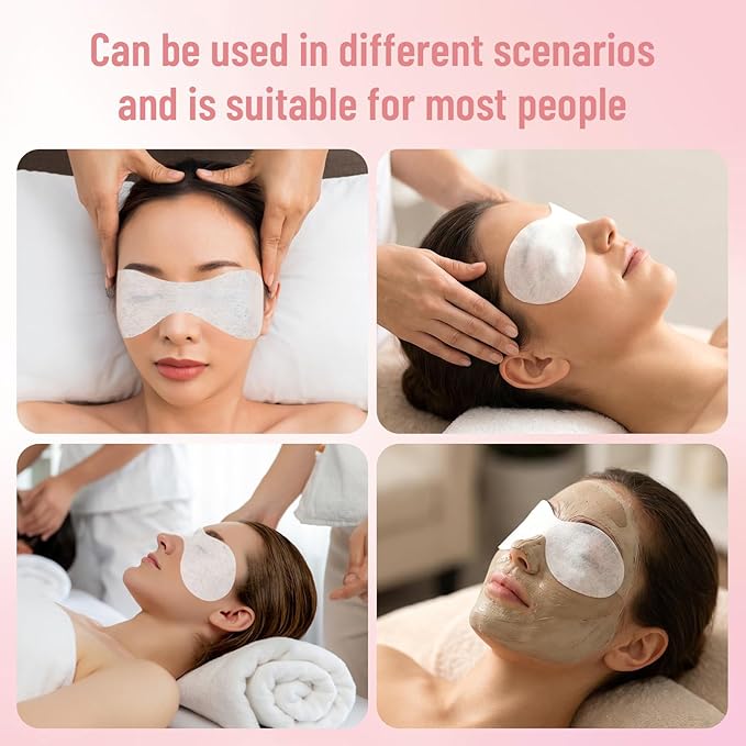 Abeillo 100 Sheets Disposable Eye Mask Non-Woven Disposable Facial Eye Covers Eyes Care Patches Paper Cosmetic Facial Skincare Spa Paper Beauty Sheets, Home Salon Beauty Tools