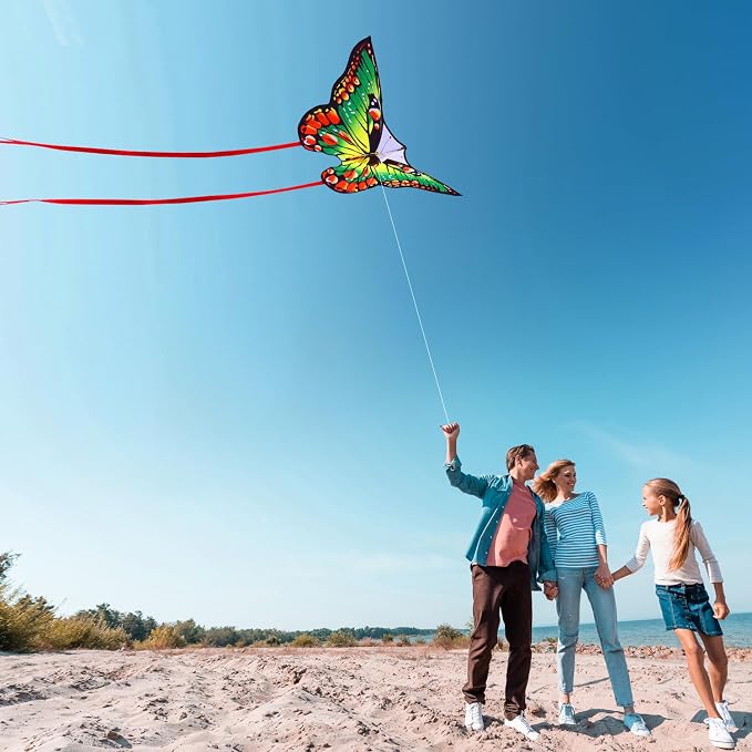 HONBO Butterfly Kites for Kids & Adults, Easy to Fly for Beginners, Each Kite with 300ft Line Handle,Beginner Kite for Kids Ages 4-8,Beach Kites for Outdoor Activities & Family Trip