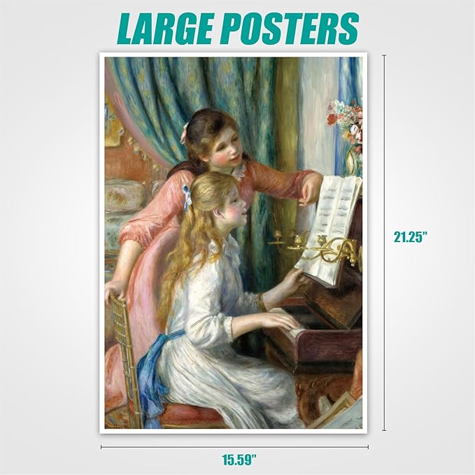 Antelope - 1000 Piece Puzzle for Adults, Two Young Girls at The Piano, by Pierre-Auguste Renoir, 1892 - Officially Licensed, Jigsaw Puzzles 1000 Pieces, High Resolution, Matte Finish, No Dust