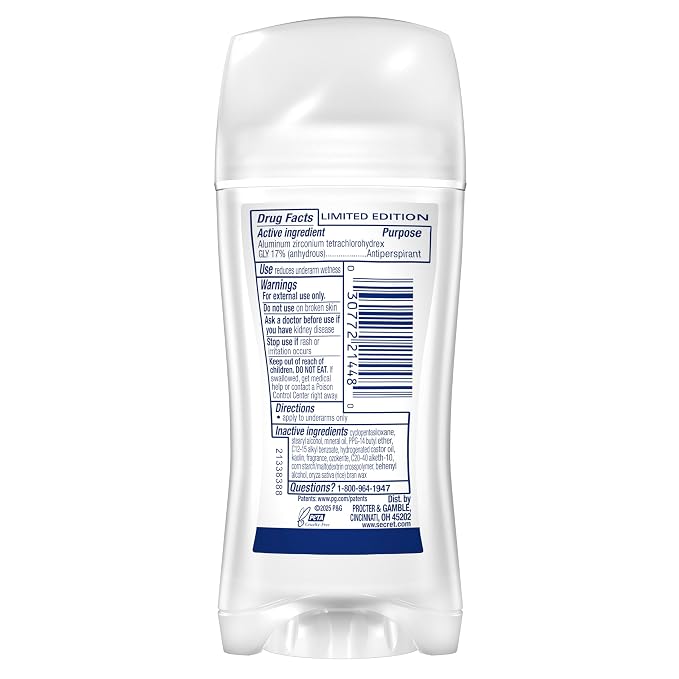 Secret Fresh Antiperspirant Deodorant for Women, 72hr Breathable Odor Protection with Pro-Hyaluronic Acid, Holiday Invisible Solid, Fireside Fir with Fresh Spruce & Sandalwood Scent, 2.6 oz