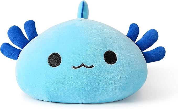 Onsoyours Cute Axolotl Plushie, Soft Stuffed Animal Salamander Plush Pillow, Kawaii Plush Toy for Kids (Blue Axolotl A, 13")