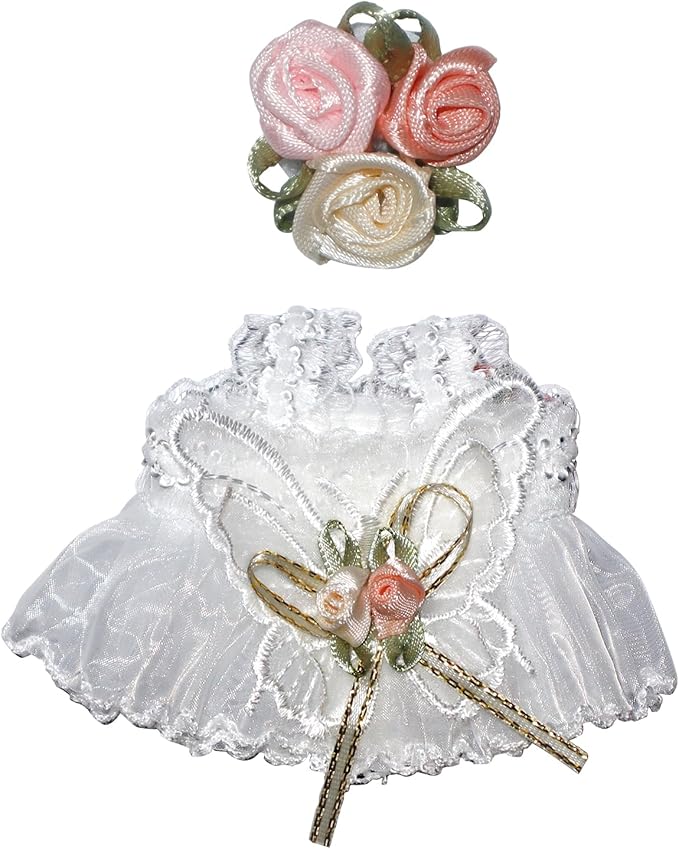 17cm Doll Clothes – Wedding Garden Princess Dress Outfit for 1:6 Scale Dolls | Elegant Bridal Gown with Floral Details, Veil & Accessories (No Doll Included)