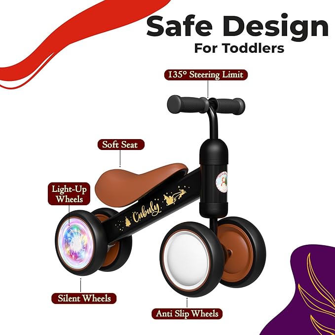 Baby Balance Bike for 1-3 Year – First Birthday Boy Girl Gifts 12-36 Month Mini Bike|Colorful Lighting Wheels|Ride on Toys |Toddler Balance Bike 1-3 Indoor/Outdoor Bike