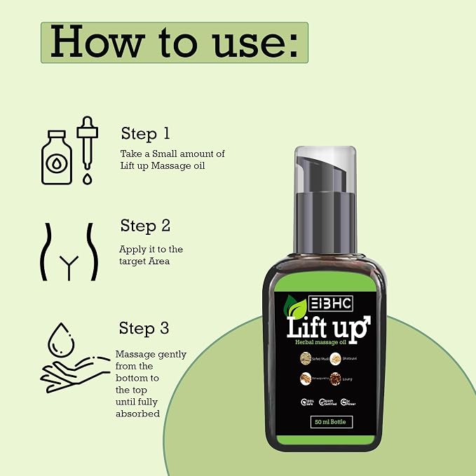 Lift up Massage Oil 50 ml | Herbal Oil for Couples - Massage Oils for Date Night - Massage Oil for for Intimate Moments -Aphrodisiac Massage Oils - Muscle Relaxer Oils 1.69 Fl Oz.