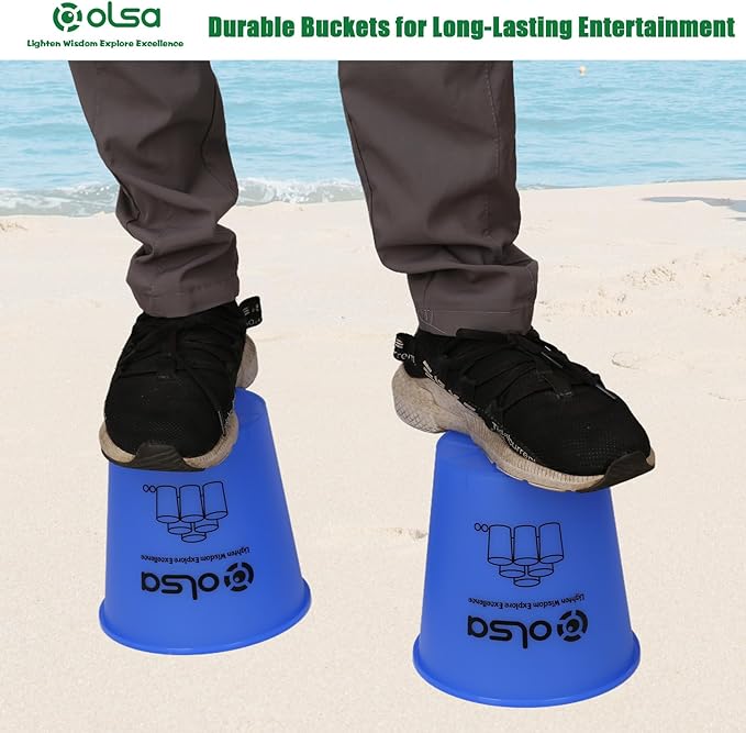 Olsa Giant Yard Pong Outdoor Games, Classic Toss Family Games for Beach Camping Lawn Backyard Party, Indoor Outdoor Game for Adults and Family(Blue Glow in Dark)