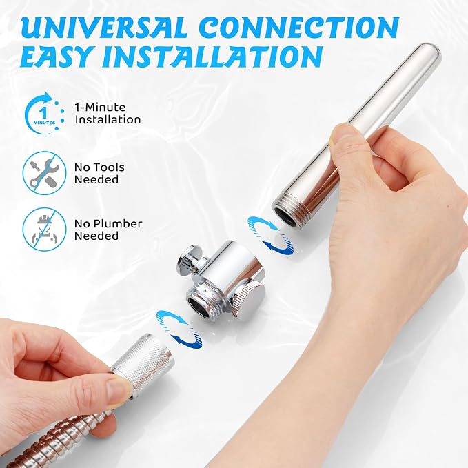 Shower Enema Kit, Shower Douche Nozzle Cleansing System with Water Control，Travel Enema Nozzle Kit for Men and Women Portable Cleaning