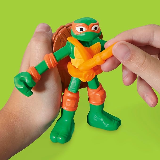 PLAY-DOH Teenage Mutant Ninja Turtles Cowabunga Creations Bendy 4 Inch Action Figures Set, Kids Arts & Crafts, TMNT Toys for Boys & Girls 4+
