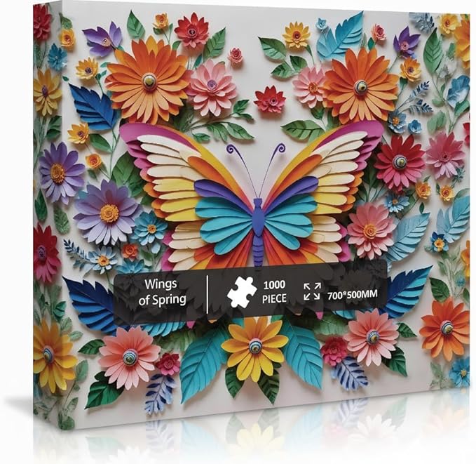 1000 Pieces Jigsaw Puzzles for Adults, Floral & Bird Series - Exquisite Nature Art & Seamless Fit, Calming Brain Teaser, Large 28" x 20", Great Gift for Garden Lovers（Wings of Spring）