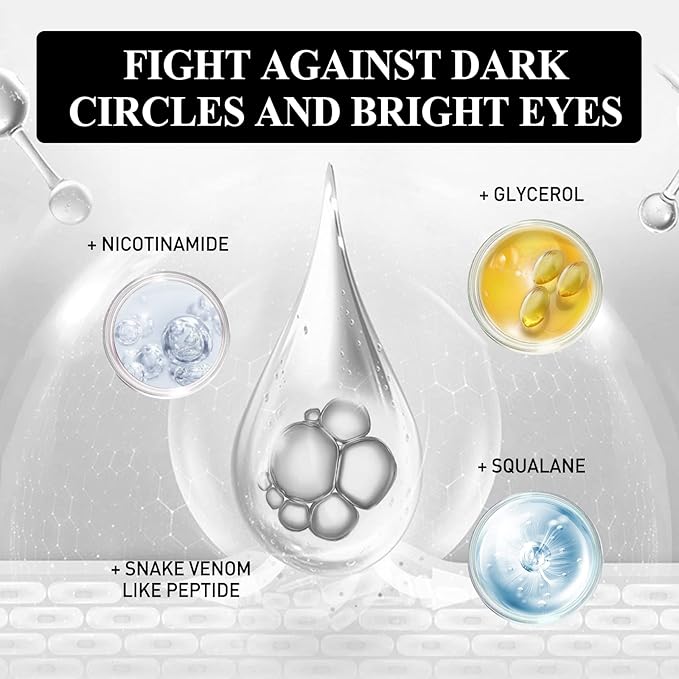Snake Peptide Eye Cream，Anti-Aging Eye Cream for Dark Circles, Puffiness & Wrinkles, Hydrating Eye Treatment with Niacinamide & Glycerin (2)