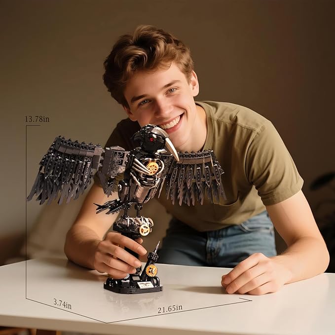 Ideas Magic Raven Building Set，Compatible with Lego Mainstream Brands Adults Collectible MOC Bird Model STEM Toy for Anime Fans Home Decor,Creative Gift for Kids Boys & Girls 8-16 (1018 PCS)