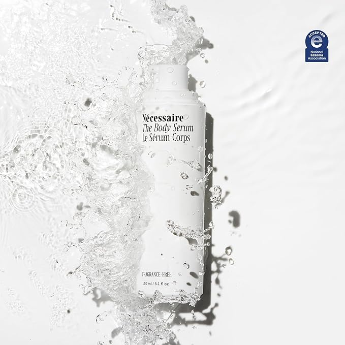 Nécessaire The Body Serum – Fragrance-Free Hyaluronic Acid Body Serum for Women+ Men. Niacinamide Firming Body Lotion – Fast-Absorbing for Sensitive + Eczema-Prone Skin. 150 ml / 5.1 fl oz.