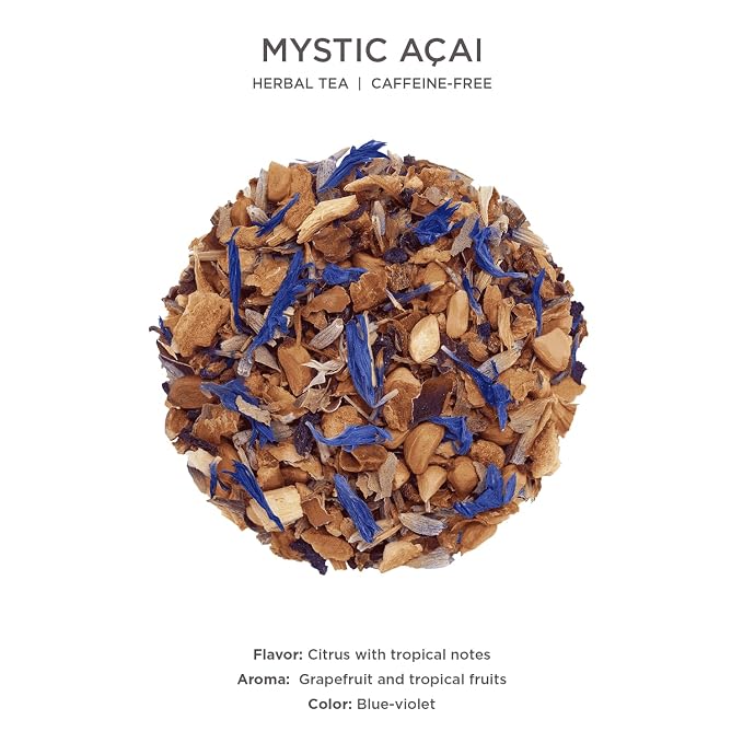 Tea Forte Mystic Acai Premium Loose Leaf Caffeine-Free Herbal Tea Blend Canister, Makes 35-50 Cups