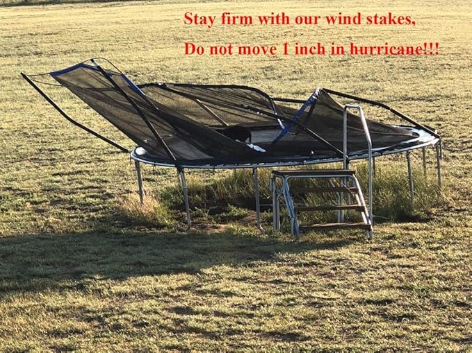 Trampolines Wind Stakes Heavy Duty U Type Sharp Ends Safety 12inch Ground Anchor Galvanized Steel for Soccer Goals, Camping Tents and Huge Garden Decoration (Trampoline Anchors 8pcs)