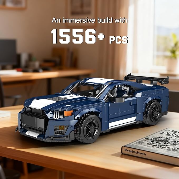 Mould King 10208 Sports Car Building Block Kits, MOC Supercar Racing Car Model Building Sets, Gift for Age 14+/Adults Collections Enthusiasts (1556+ Pieces, Static Version)