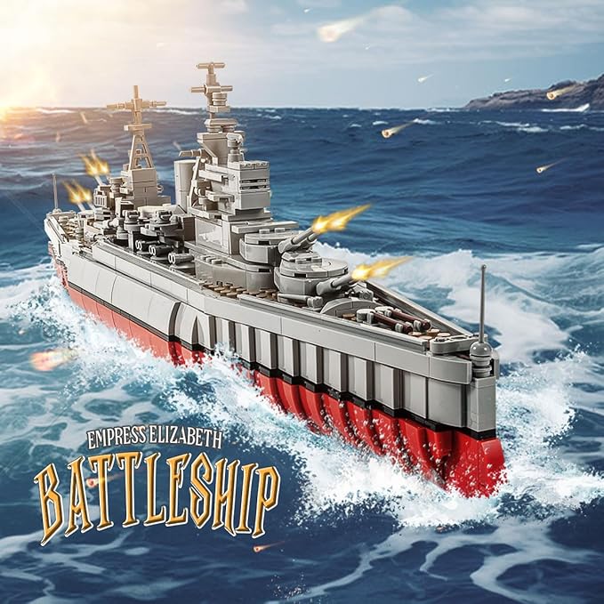 GOTIMON Military Series Building Block Toys, Queen Elizabeth Class Battleships, Gifts for Adults and Children (1564 PCS)
