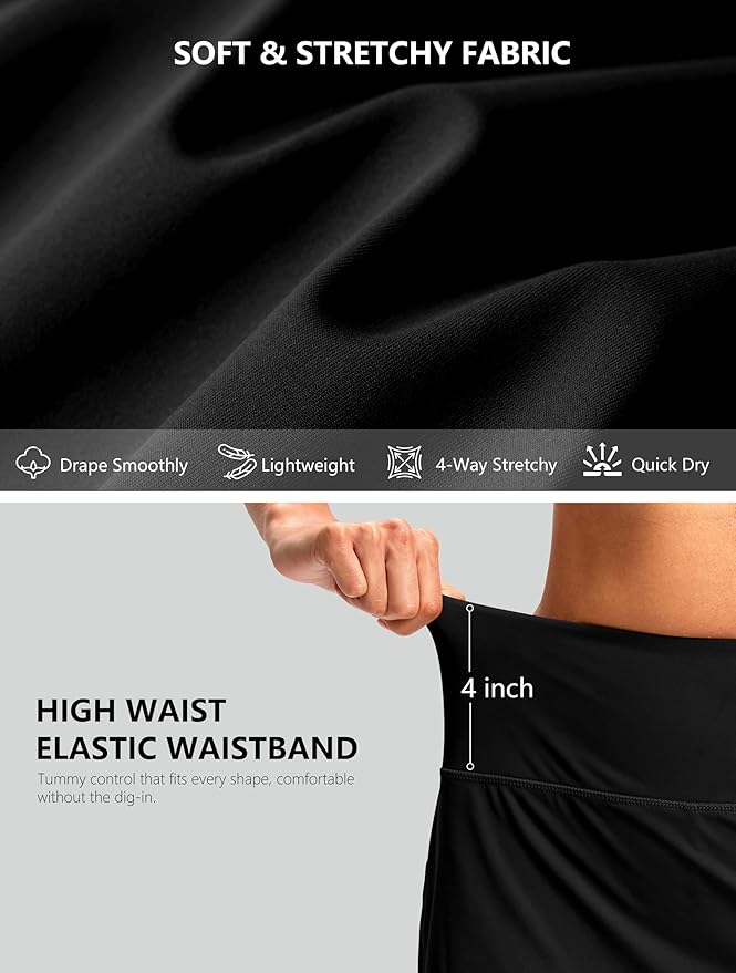 G Gradual 16"/18" Skorts for Women Golf Skirt with 2 Pockets Summer Casual | Built-In Shorts, High Waist, Soft 4-Way Stretch, Breathable Mesh Liner, Tennis Pickleball Athletic Wear, Easy To Match