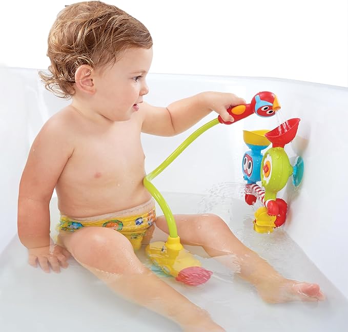 Yookidoo Submarine Spray Station Kids Bath Toy (Ages 2+) Mold-Free, Wall-Mounted, Battery-Operated Shower Head & Spin N Sprinkle Set for Fun Baby Bathtime Play with Magical Water Effects