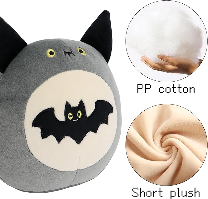 Bat Plush Toy Bat Stuffed Animal Cute Halloween Bat Plushies Pillow Soft Plushie Doll Gifts for Kid Decor, Halloween Bat Plush(9 Inch)