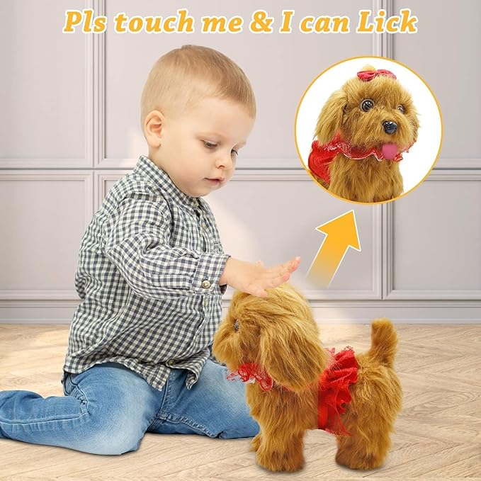 Toy Dog That Walk and Bark, Sing, Wag Tail, Lick, Repeat Your Words & Plush Golden Stuffed Puppy for Boys, Girls Toy Dogs