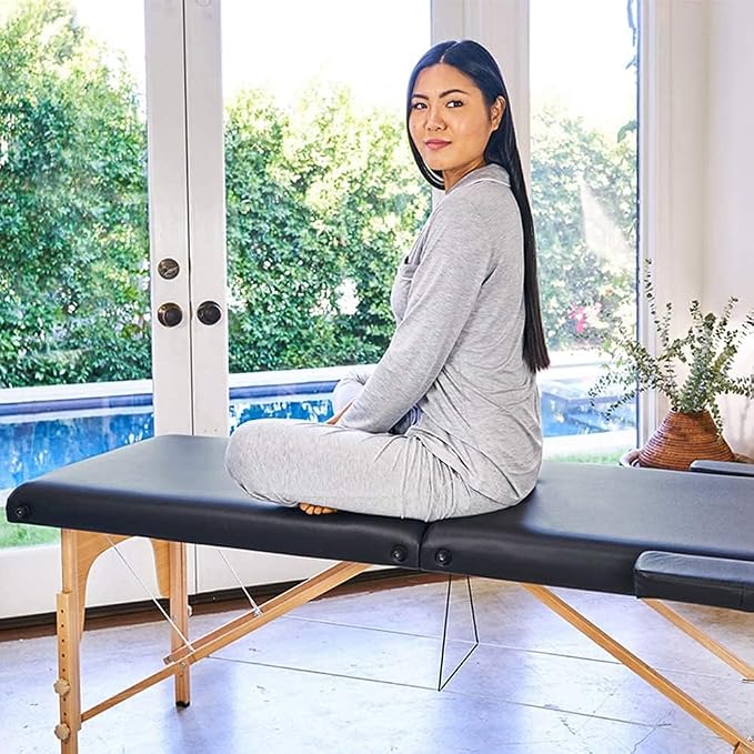 BestMassage Massage Bed Portable Massage Table 2 Folding Lash Bed Height Adjustable 24 Inch Wide Spa Table with Non-Woven Bag for Spa Footmassage Facial CareSpa Tattoo
